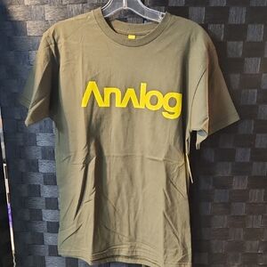 Analog Graphic Tee Green with Yellow Text